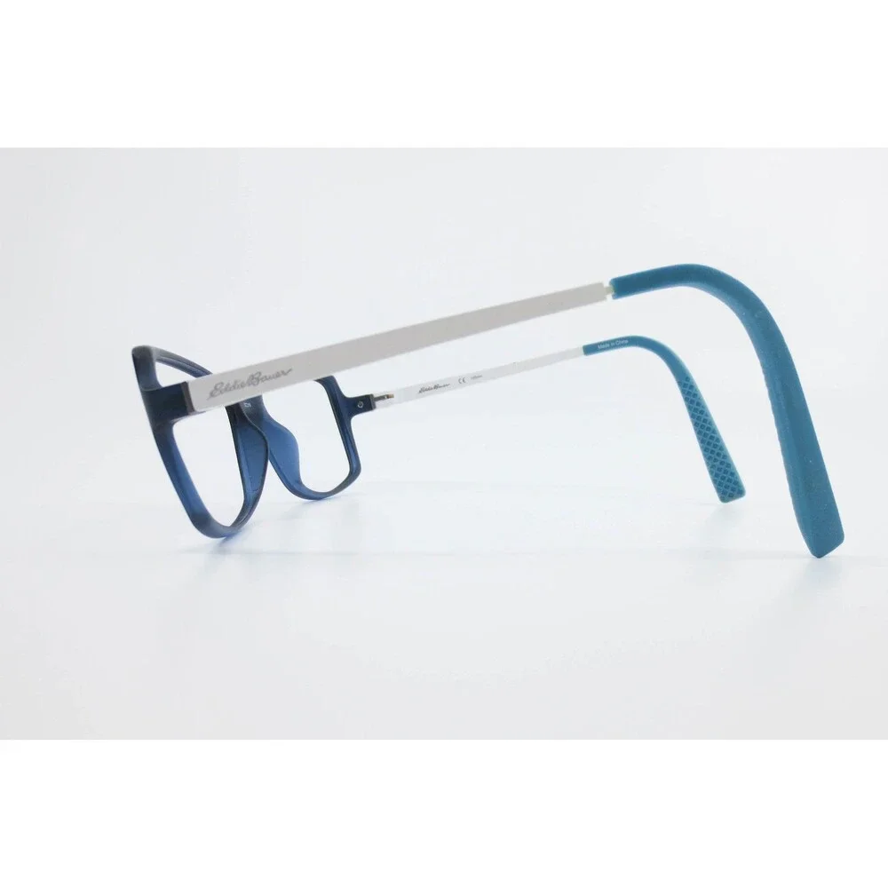 Eddie Bauer EB32216 NV Navy Blue White Rectangle Eyeglasses Frames 52-16-135